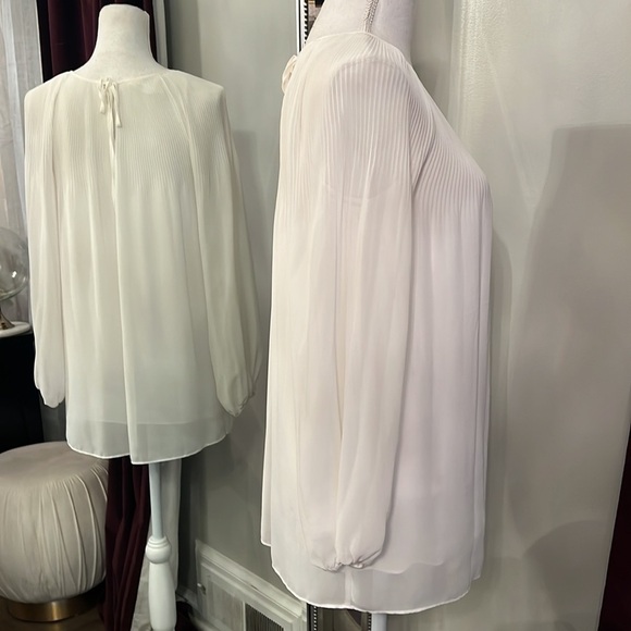 Max Studio White Sheer Long-sleeved Tunic Size Small - Picture 7 of 10